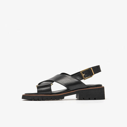 Retro Cross Strap Sandals by Greta 