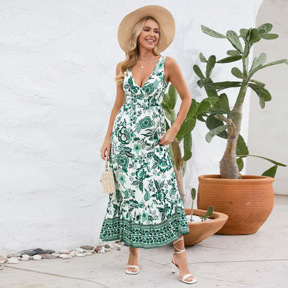 Floral V-Neck Maxi Dress by Greta 