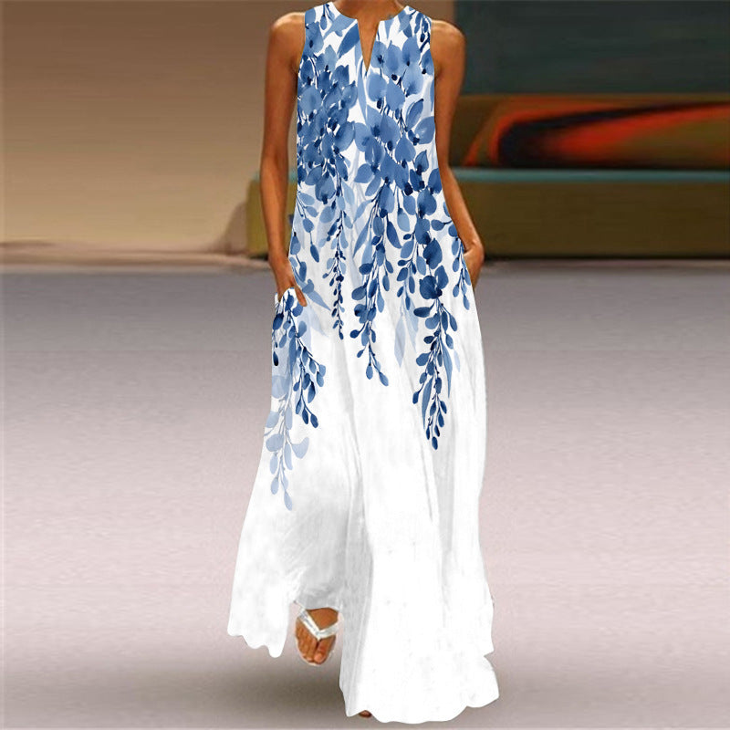 Elegant Printed Pocket Maxi Dress by Greta 