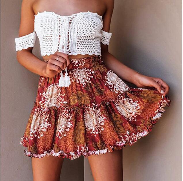 Vibrant Floral Print Skirt Greta 