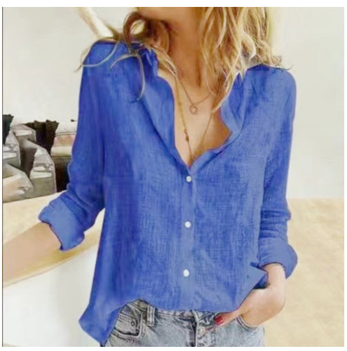 Relaxed Fit Greta  Lapel Cardigan Blouse