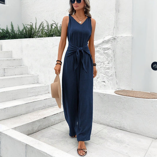 Chic Sleeveless Greta  Dark Blue Jumpsuit