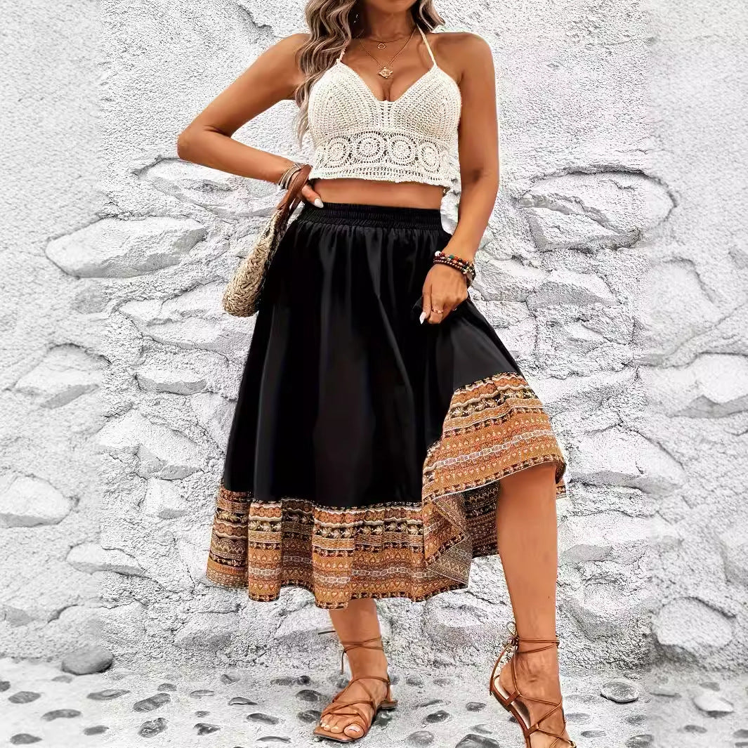 Boho A-Line Maxi Skirt by Greta 