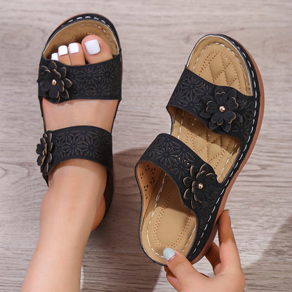 Pinterest-Inspired Greta  Floral Flat Sandals