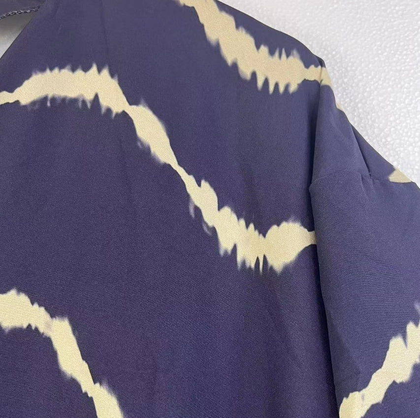 Retro Navy Greta  Summer Cardigan Dress