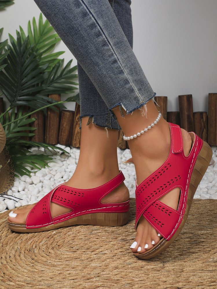 Chic Comfort Greta  Plus Size Wedge Sandals