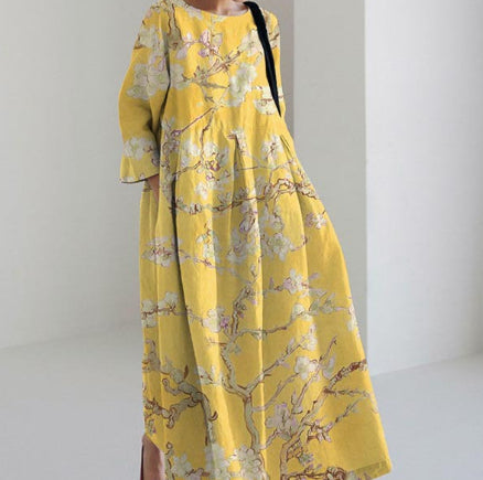 Vibrant Floral A-Line Dress by Greta 