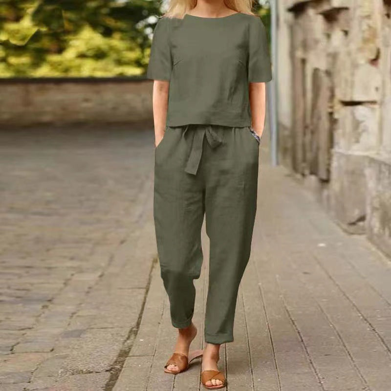 Vintage Linen Set by Greta  - Summer Capri Outfit