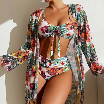 Floral Split Bikini Set by Greta 