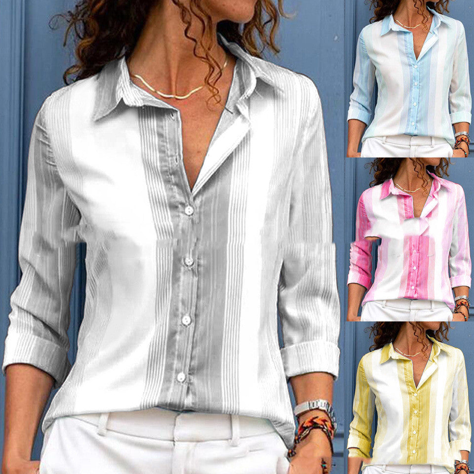 Striped Loose-Fit Blouse by Greta 