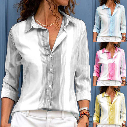 Striped Loose-Fit Blouse by Greta 