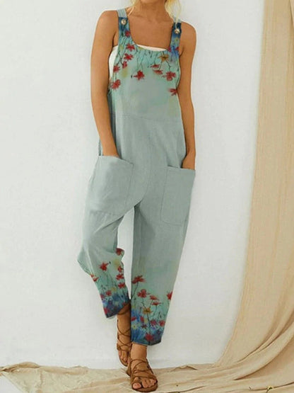 Artful Print Greta  Loose Jumpsuit Trousers