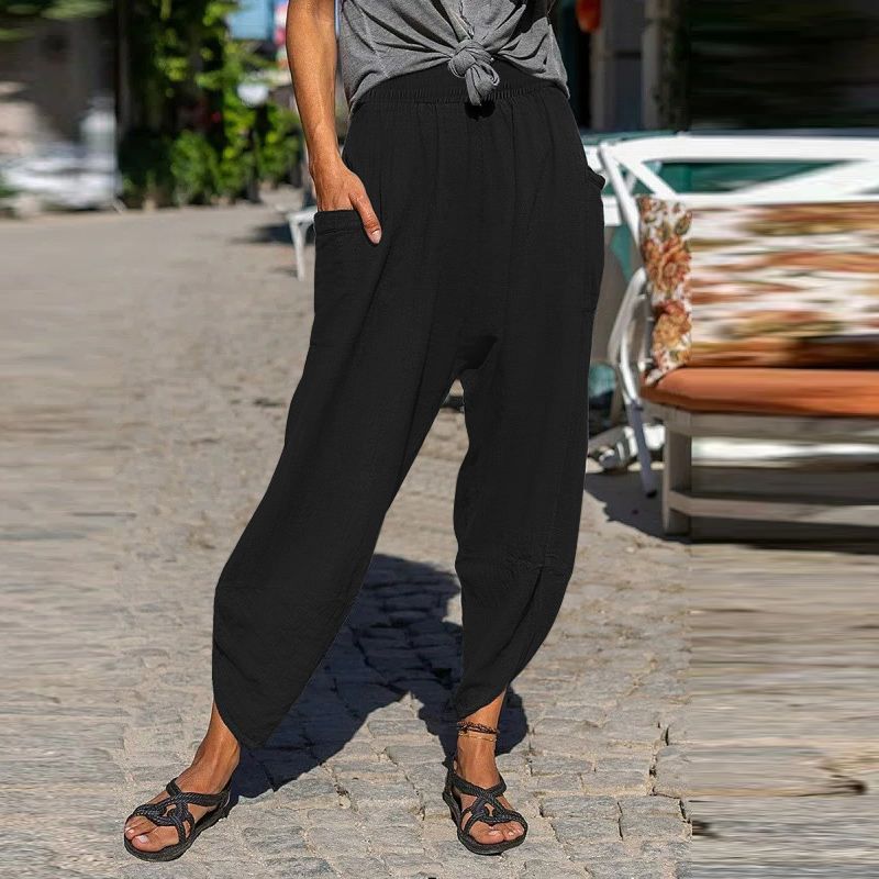 Relaxed Fit Greta  Cotton Casual Pants