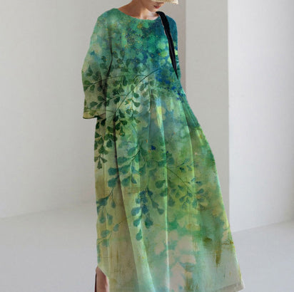 Vibrant Floral A-Line Dress by Greta 