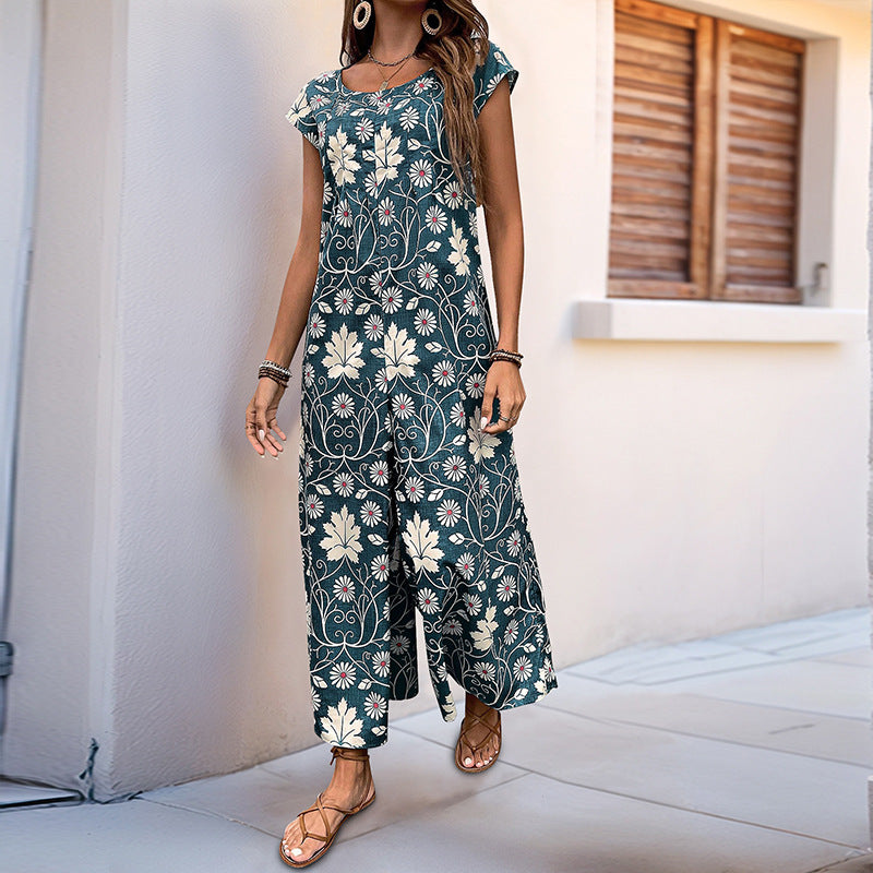 Floral Wide Leg Jumpsuit by Greta 