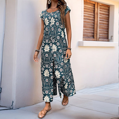 Floral Wide Leg Jumpsuit by Greta 