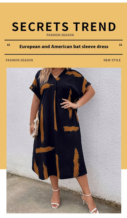 Modern Geometric Greta  Dolman Maxi Dress