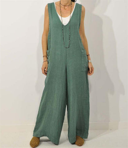 Relaxed V-Neck Cotton Jumper by Greta 