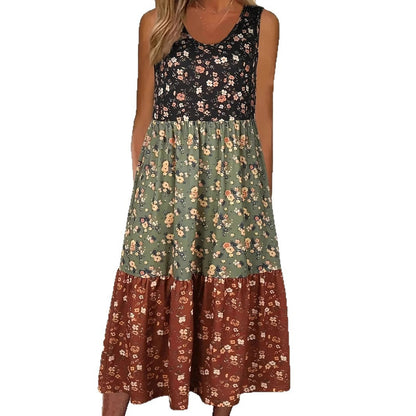Floral Tiered Greta  Casual Vest Dress