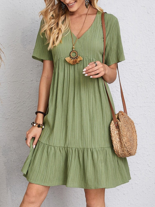 Chic Summer V-Neck Dress by Greta 