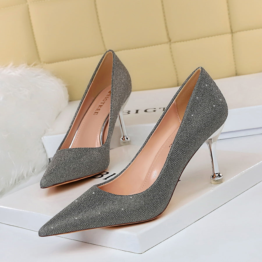 Sparkling Pointed Toe Heels by Greta 