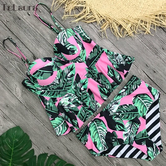 Floral High Waisted Bikini Greta  Swimwear