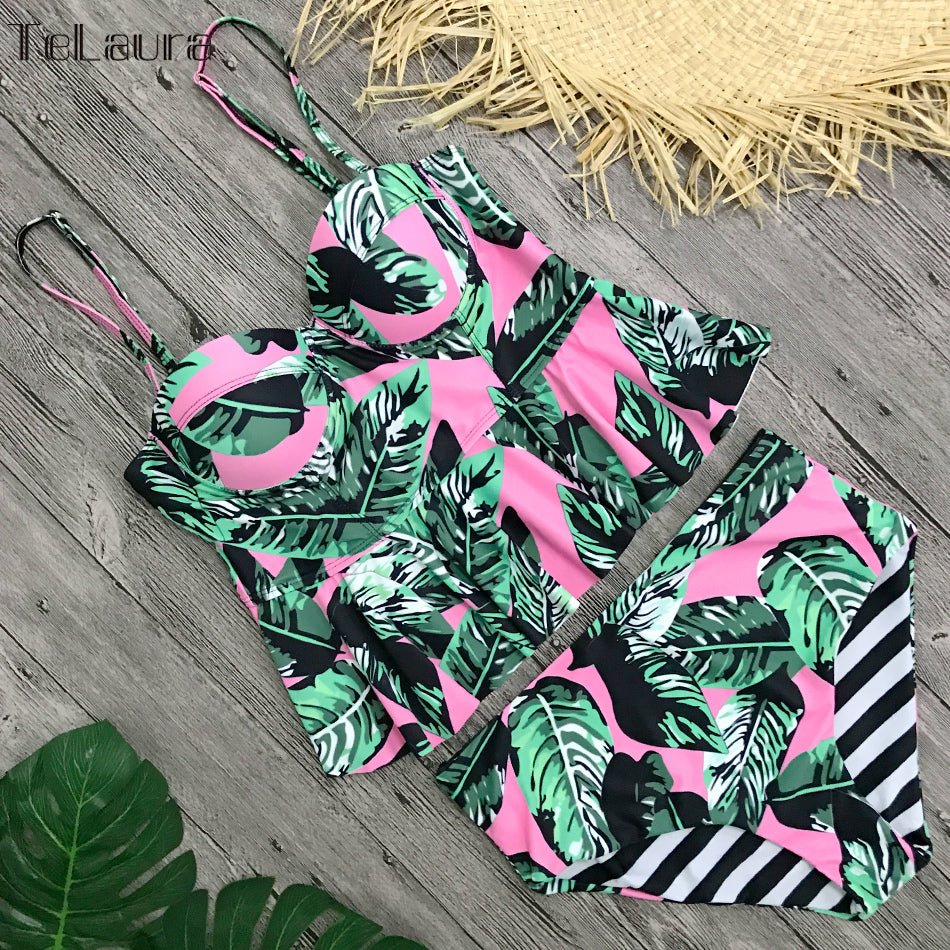 Floral High Waisted Bikini Greta  Swimwear