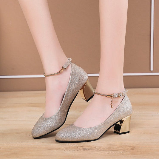 Elegant Greta  Chunky Heel Pumps
