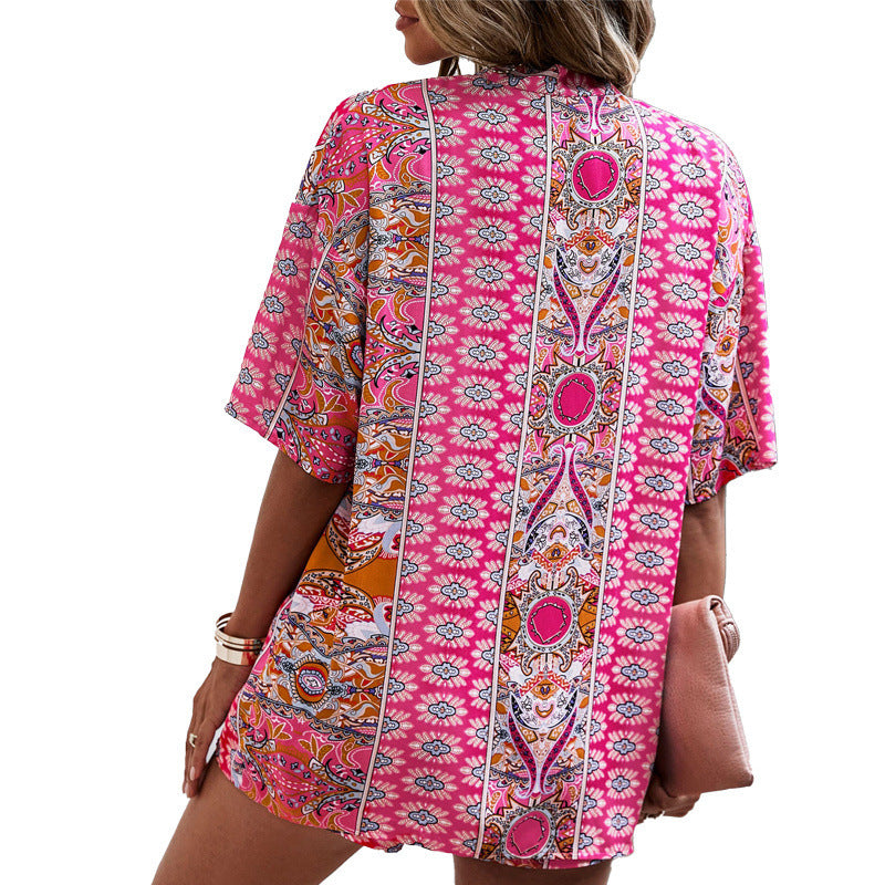 Boho Floral Greta  Casual Shorts Set