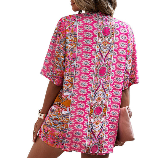 Boho Floral Greta  Casual Shorts Set