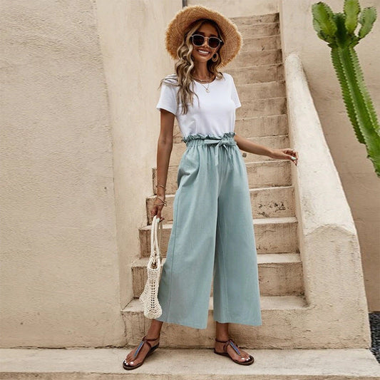 Pinterest-Inspired Greta  Linen Wide Leg Pants