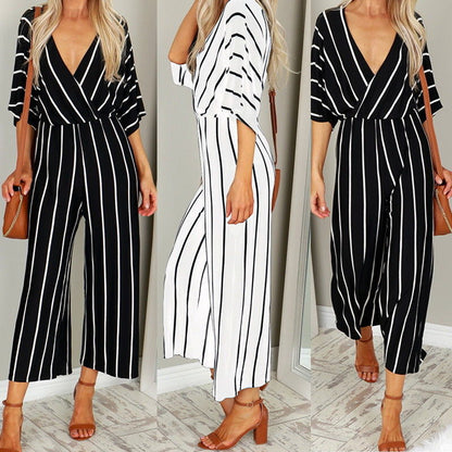 Chic Striped Greta  Wide-Leg Jumpsuit