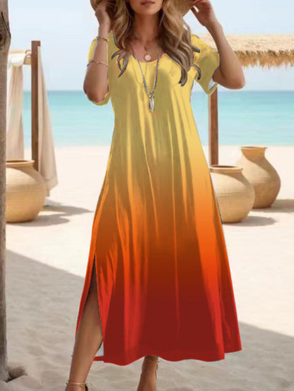 Elegant Slit Maxi Dress by Greta 
