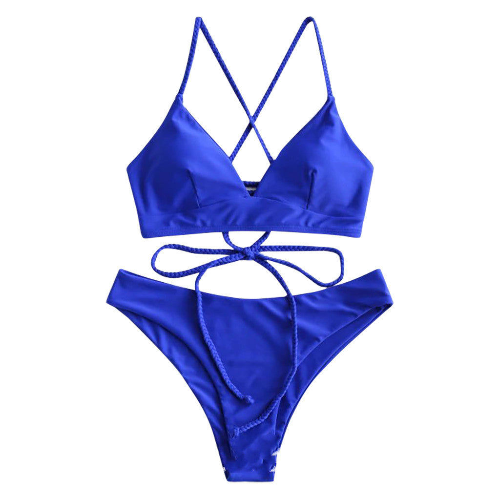 Strappy Solid Bikini by Greta 