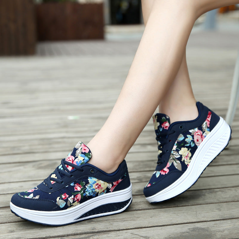 Floral Canvas Greta  Breathable Sneakers