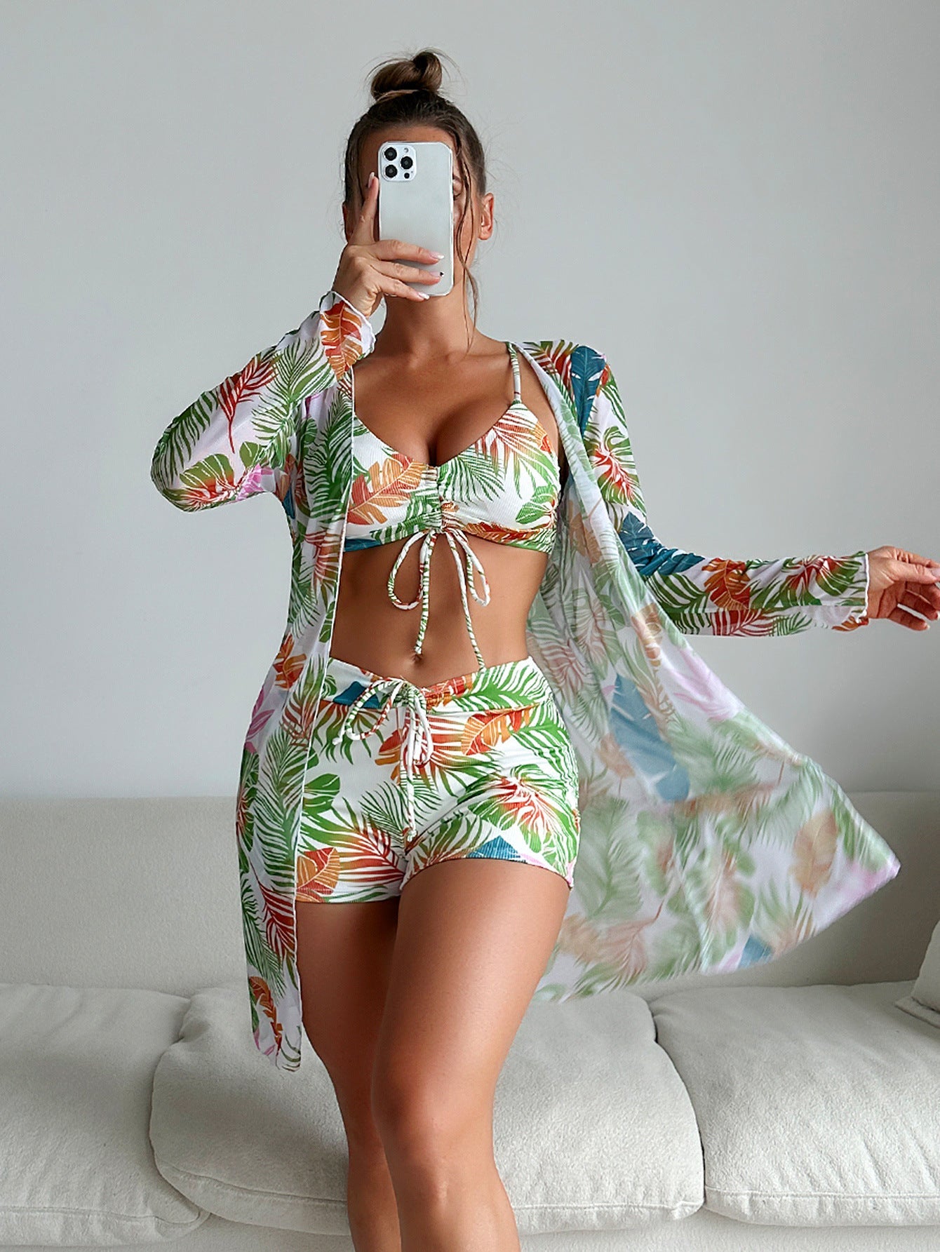 Vibrant Print Greta  Three-Piece Bikini Set