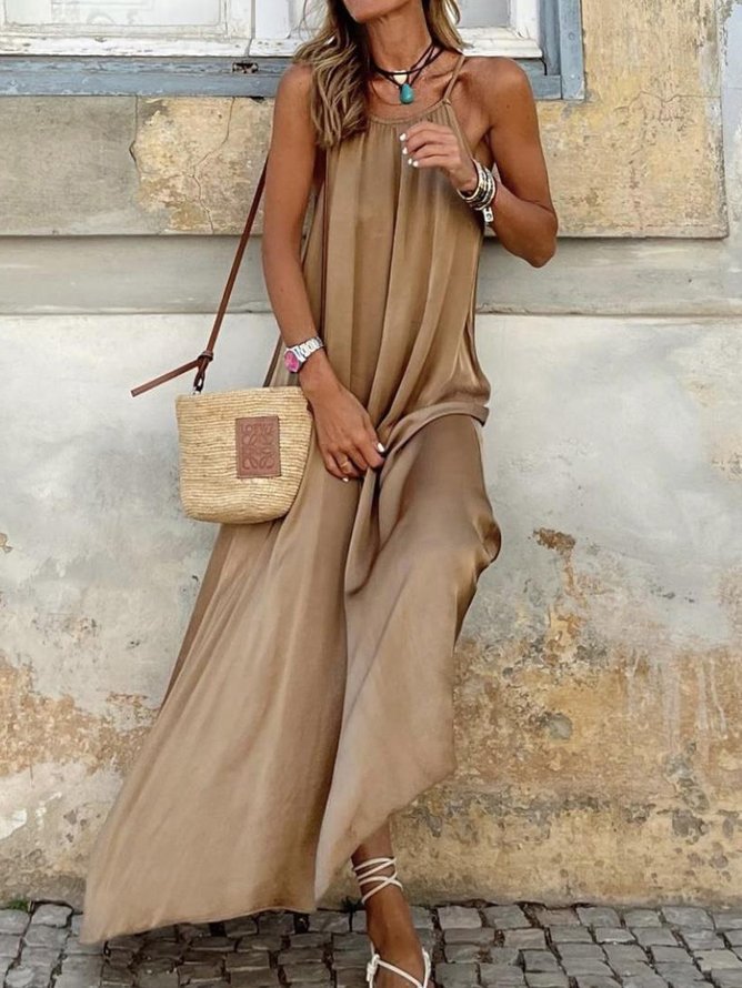 Chic Khaki Summer Dress by Greta 