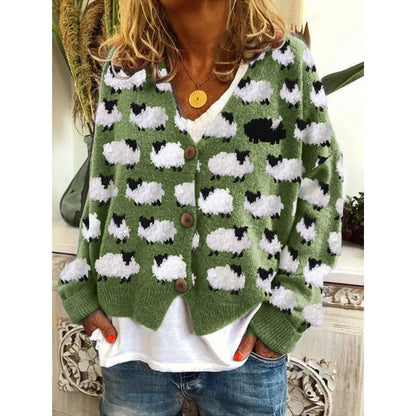 Vibrant Abstract Greta  Casual Cardigan