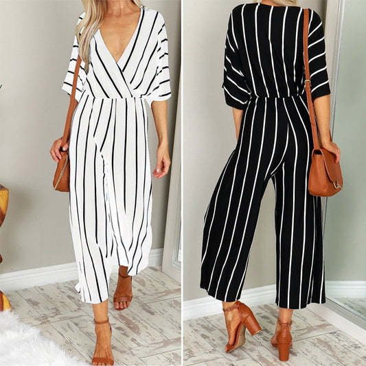 Chic Striped Greta  Wide-Leg Jumpsuit