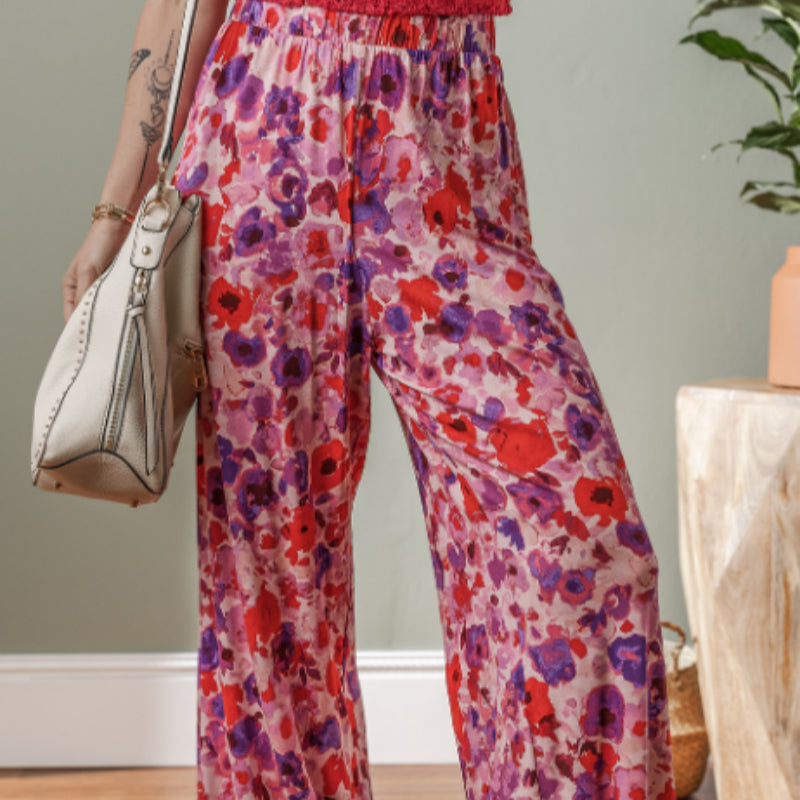 Vibrant Floral High Waist Pants by Greta 