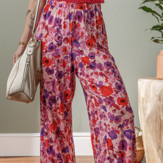 Vibrant Floral High Waist Pants by Greta 