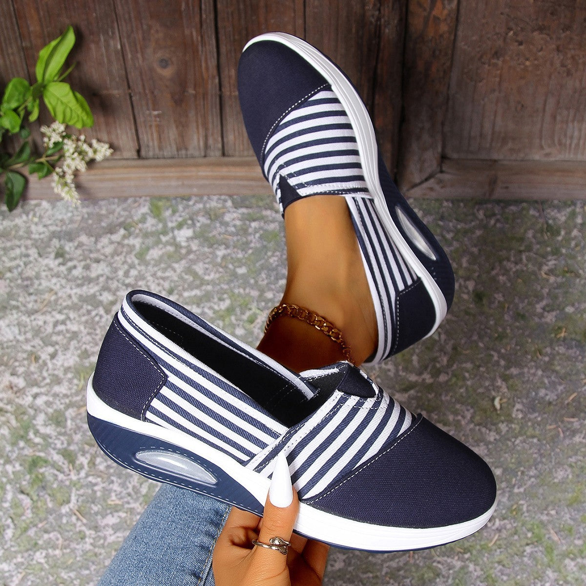 Striped Lightweight Slip-On Greta  Women's Shoes