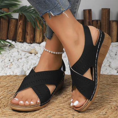 Chic Comfort Greta  Plus Size Wedge Sandals