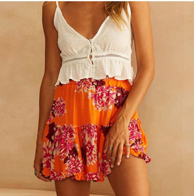 Vibrant Floral Print Skirt Greta 