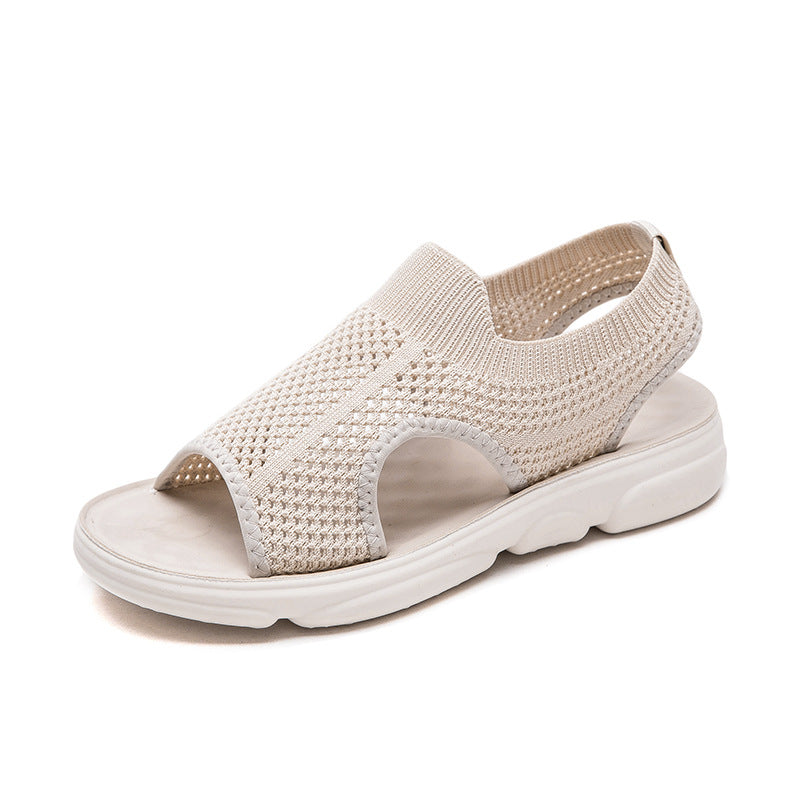 Breathable Knit Flat Sandals by Greta 