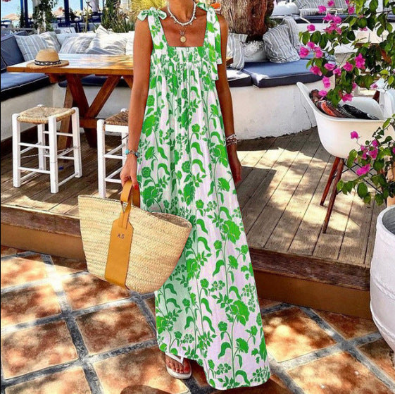 Boho Floral Print Sling Dress by Greta 
