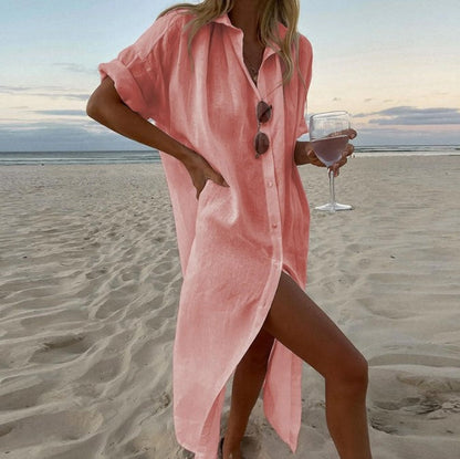 Lightweight Greta  Cotton Cardigan Dress