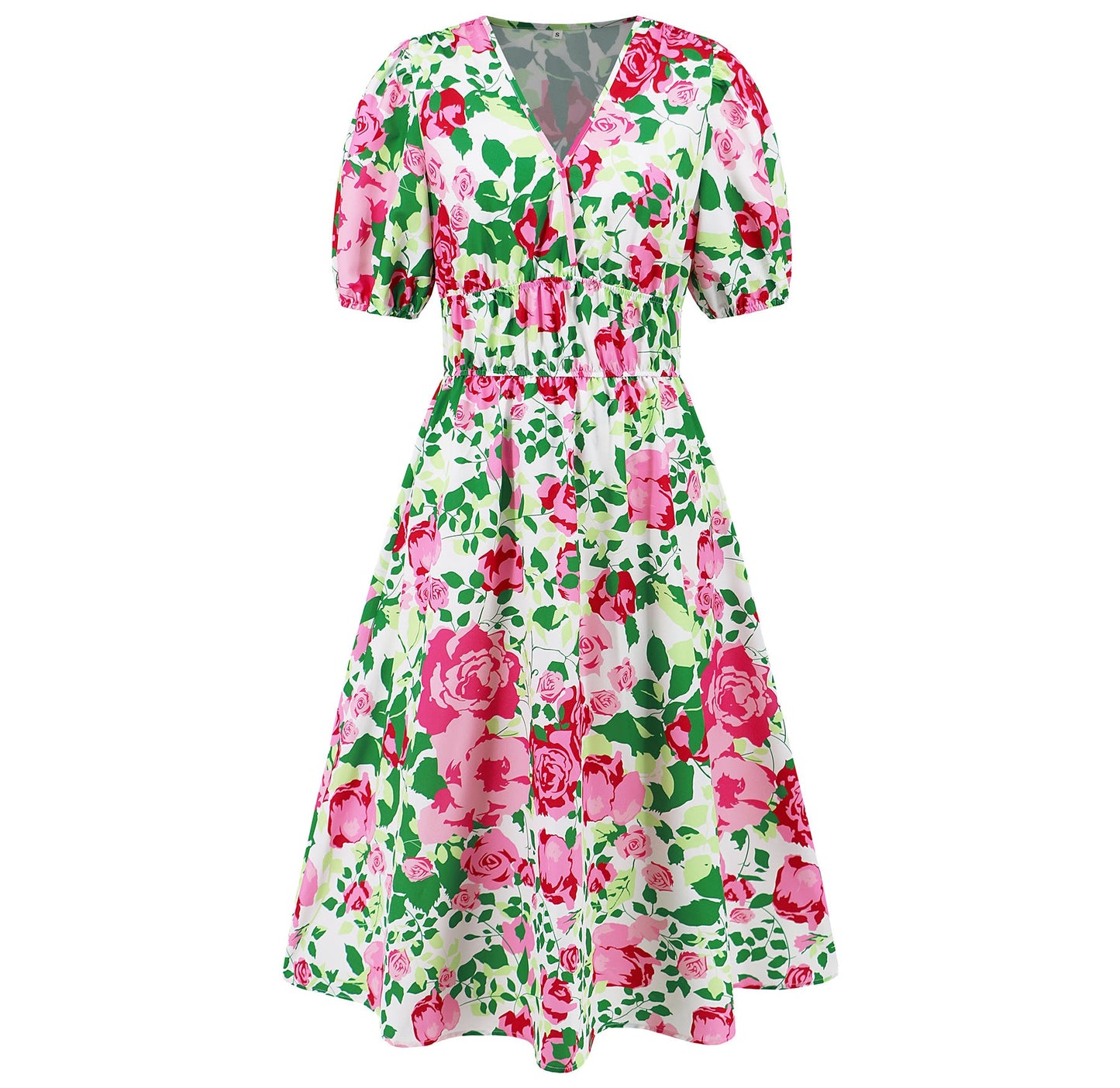 Bohemian Floral V-Neck Dress by Greta 