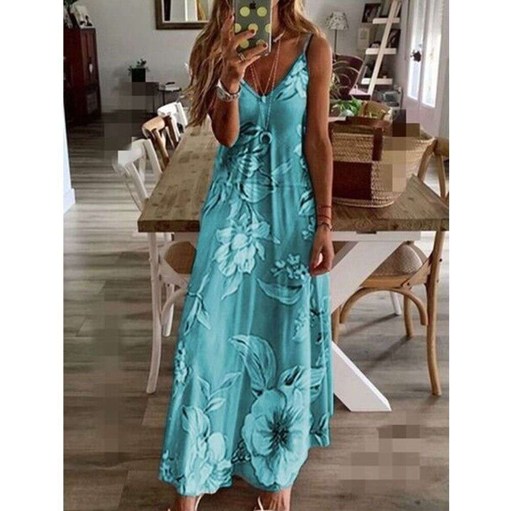 Floral Low-Cut Maxi Dress by Greta 