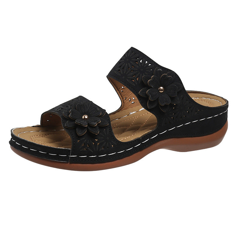 Pinterest-Inspired Greta  Floral Flat Sandals